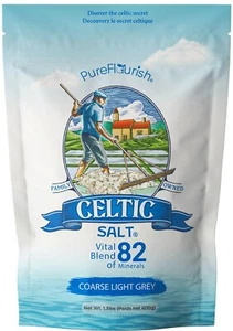 Pure Flourish Celtic Salt - 600g | Grey Coarse Organic 100% Natural 82+ Minerals - Picture 1 of 7