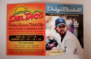 2007 Los Angeles Dodgers pocket schedule Del Taco Lowe - Picture 1 of 1