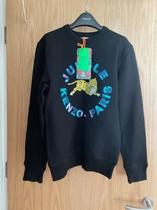 H&M X Kenzo Black Oversized Long Sleeve Sweatshirt with Jungle Tiger Logo - XS - Picture 1 of 7