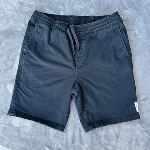Hurley Shorts Mens Small Black Cotton Logo Surf Drawstring Elastic Waist - Picture 1 of 13