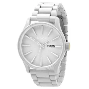 Nixon Men's Watch Sentry Day-Date Quartz White Dial Steel Bracelet A356-12600 - Picture 1 of 3