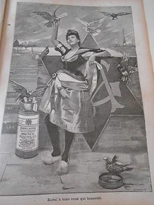 1893 Original Vintage Geraudel's pastilles Femme Pigeons voyeurs - Picture 1 of 1