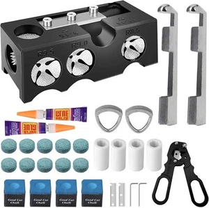 11-in-1 Pool Cue Tip Shaper, 25 pcs Pool Cue Tips Replacement Kit,Pool Cue Tip - Picture 1 of 8
