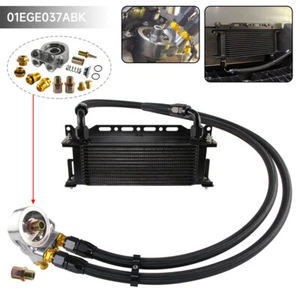 Kit de enfriador de aceite universal AN10 13 filas con adaptador de termostato 3/4 x16UNF y M20x1.5  - Imagen 1 de 12