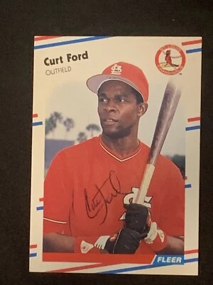 Curt Ford St. Louis Cardinals Signed Auto 1988 Fleer Card #32 ~ COA - Image 1 of 4