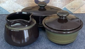 MADEIRA 5 PC Set Covered Butter Dish & Cream & Sugar Bowl w Lid Franciscan USA - Picture 1 of 19