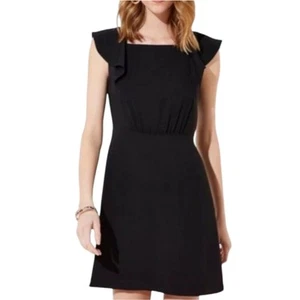 Vestido LOFT Talla 0 Negro Manga Corta Flutter Carrera Iglesia Lavable - Imagen 1 de 11