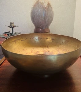 Vintage MCM Messing Standschale 12" breit - Bild 1 von 8