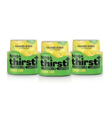 Ninja Thirsti Flavored Water Drops, FRUITI CHILL+ Lemon Lime 3pk with Caffeine🍋 - Image 1 of 4