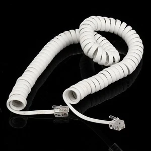 Kabel spiralny Słuchawki telefoniczne 2m Przedłużacz Kabel sprężynowy Adapter Akcesoria mieszkalne - Zdjęcie 1 z 7