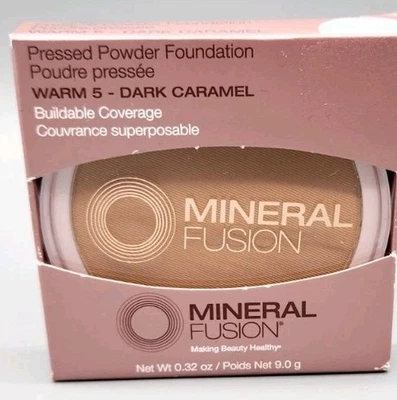 Mineral Fusion Pressed Powder Foundation Warm 5 Dark Caramel 0.32 oz New - Image 1 of 3