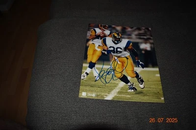 FOTO ASSINADA 8X10 ST. LOUIS RAMS/ PITTSBURGH STEELERS STAR HOFER JEROME BETTIS - Imagem 1 de 4