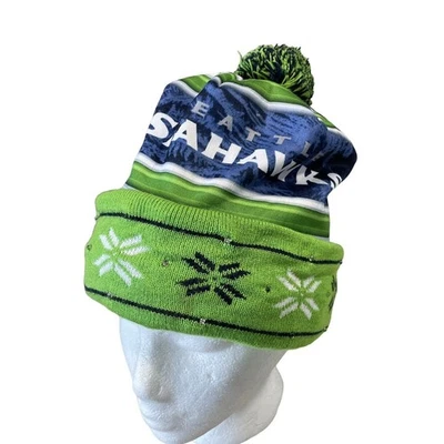 NFL Seattle Seahawks L.E.D Iluminado Pom Pom Gorro Fútbol Luces Ropa Deportiva Foto 1 de 4