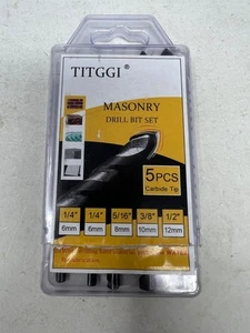 Concrete & Masonry Professional Drill Bit Set (5PCS) for Glass/Brick/Plastic/Cem - Picture 1 of 2