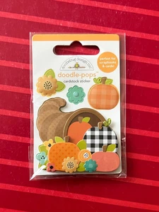 CORNUCOPIA Fall Thanksgiving Turkey Doodle-Pops 3D Stickers - Free Shipping - Picture 1 of 1