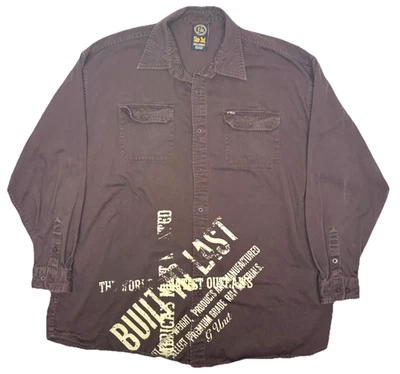 Vintage G-Unit Heavyweight Shirt Men's Size 3XL Brown 50 Cent Cotton Button Up - Image 1 of 4
