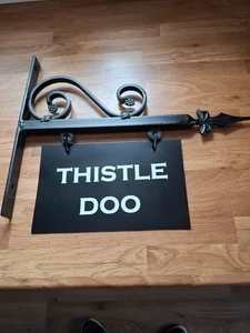 Small Hanging Heavy Duty House sign WROUGHT IRON WALL MOUNTED - Picture 1 of 2