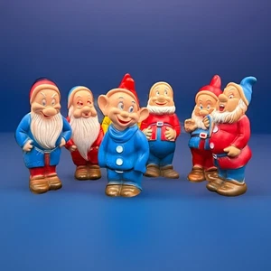 Disney Sieben Zwerge 50er Jahre Vintage 8" Figuren Komplettsatz 7 selten sehr guter Zustand + - Bild 1 von 20
