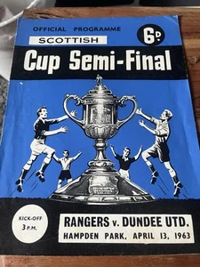 Rangers v Dundee Utd Scottish Cup Semi-Final Football Programme Season 1961-1962 - Picture 1 of 1
