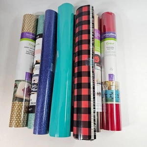 Menge 6 Rollen Cricut Vinyl Bügelvinyl & mehrere geöffnete Rollen - Bild 1 von 4