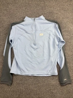 Suéter Helly Hansen Mujer Medio Azul Gris Lifa Versa Media Cremallera Pullover Top Foto 1 de 4