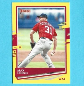 2020 Donruss Yellow 123 Max Scherzer Red Jersey Variation Washington Nationals - Picture 1 of 1