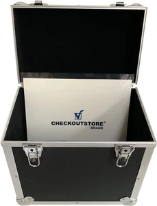USED Black Aluminum 12" LP Vinyl Record Storage Box (Holds 50 Records) #2219 - Picture 1 of 1