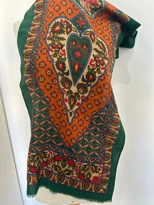 S15# Etro rectangular lana/seda bufanda multicolor 53/16 pulgadas Foto 1 de 4