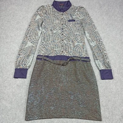 Custo Barcelona Womens Jersey Shirt Dress Size 3 - S (EUR 36) 36% Silk Belted - Image 1 of 4