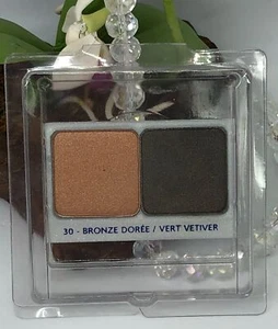 Orlane Velvet Eyeshadow Duo Refill - 30 Golden Bronze / Dark Khaki Green - New - Picture 1 of 6
