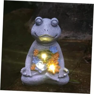 Solar Frog Garden Statue -Solar Garden Decor Lights for Outside Frog Figurine - Picture 1 of 7