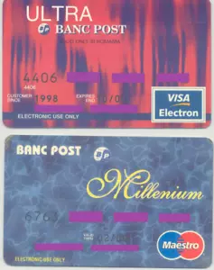 Romania bank card , Old Visa Electron ; Maestro ( Expired ) - Picture 1 of 1