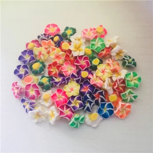 Cuentas de plumeria flor 3D de arcilla polimérica hechas a mano hágalo usted mismo accesorios de joyería 10 mm-15 mm - Imagen 1 de 4