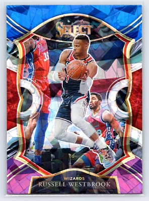 2020-21 Panini Select Prizm # 39 Russell Westbrook BLUE WHITE PURPLE CRACKED ICE - Image 1 of 2