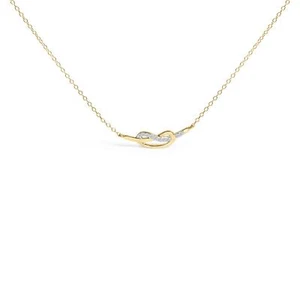 14K Yellow Gold Plated .925 Silver Diamond Accent Infinity Pendant Necklace - Picture 1 of 6