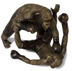 Escultura vintage de chimpancés de latón Maitland Smith - intrincadamente hecha a mano - Imagen 1 de 9