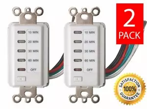 2 Teklectric Badezimmerventilator Auto Abschaltschalter Timer 60-30-20-10 Min Countdown - Bild 1 von 5