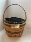 LONGABERGER Christmas Collection1994 Edition Jingle Bell Basket Green with Liner