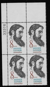 US Scott #1446, Plate Block #33376 1972 Sidney Ianier 8c FVF MNH Upper Left - Picture 1 of 1