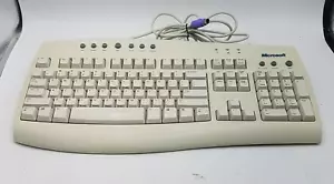 Retro Microsoft Internet Keyboard White RT9443 PS2 6-pin. X08-01062 - Picture 1 of 3