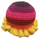 Adult Crochet Bucket Hat Handmade Ruffled Brim Fisherman Hat Windproof Hat