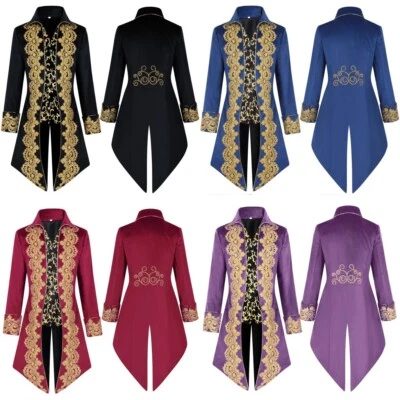 Nuevo Abrigo Retro Punk Largo Medio Hombre Ropa Edad Media Edad Media Wen's Foto 1 de 4