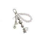 Ins Little Bear Pendant Keychain Fashion Bead String Key Ring  Gifts