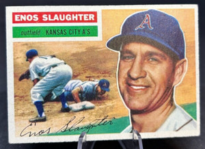 1956 Topps Baseball Card Enos Slaughter #109 EXMT RANGE BV $50 SL