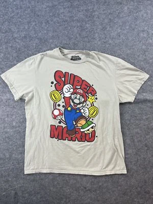 Camiseta Super Mario Unisex Beige Talla Grande Estampado Gráfico Manga Corta Foto 1 de 4
