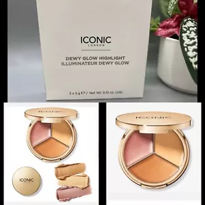 2x Iconic Dewy Glow Highlight Illuminateur Palette 3 Shades Creamy 0.1 Oz Ea NIB - Picture 1 of 7