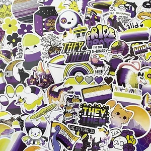20pcs NON BINARY Stickers, LGTBQ+, Rainbow, Pride, Free Shipping* - Picture 1 of 10