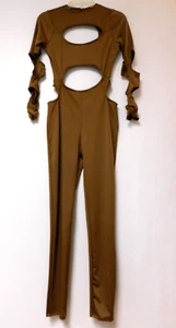 Posh by V one piece brown jumpsuit long sleeve Size Medium  NWT - Picture 1 of 7