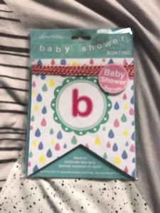 Baby Shower Bunting for New Born Banner flags 5 meter Party Second Nature Unisex - Picture 1 of 2