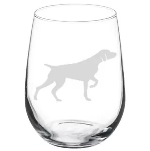 German Shorthaired Pointer Dog Stemmed / Stemless Wine Glass - Picture 1 of 4